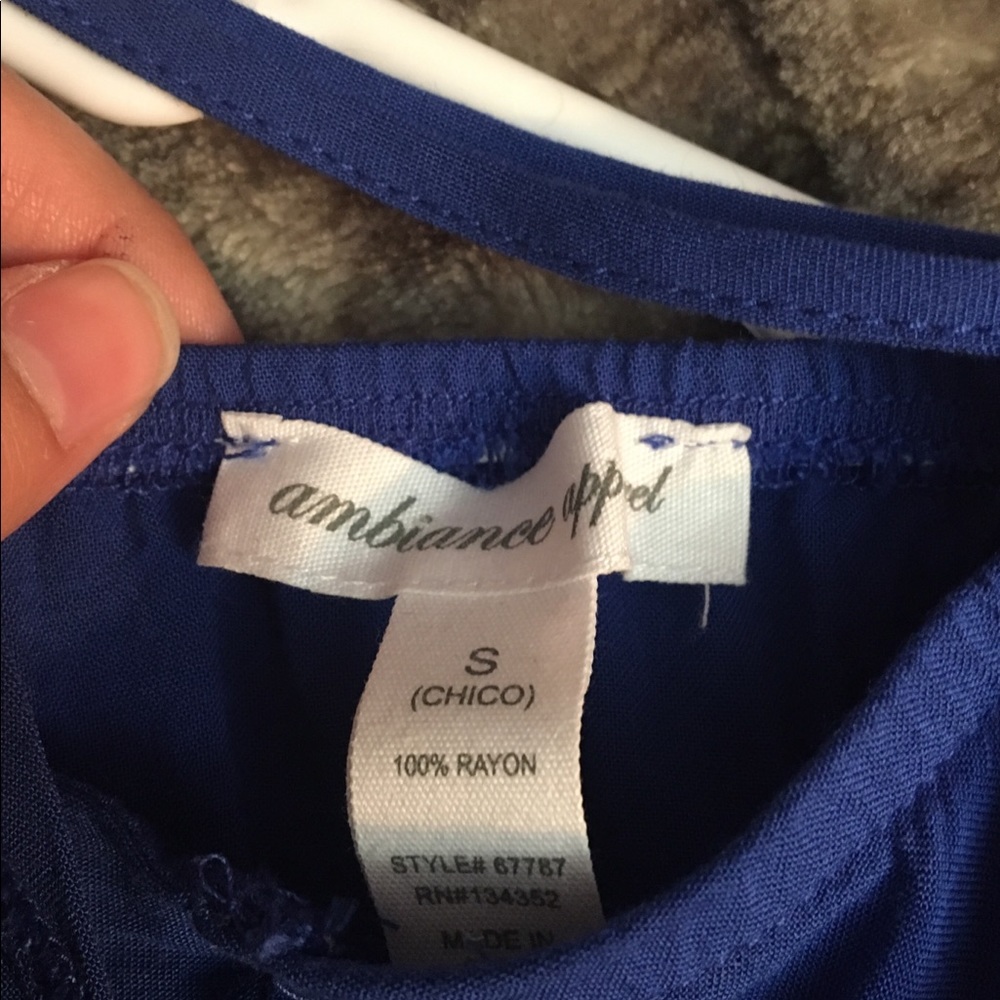 Blue Ruffle Mini Dress - Picture 4 of 4